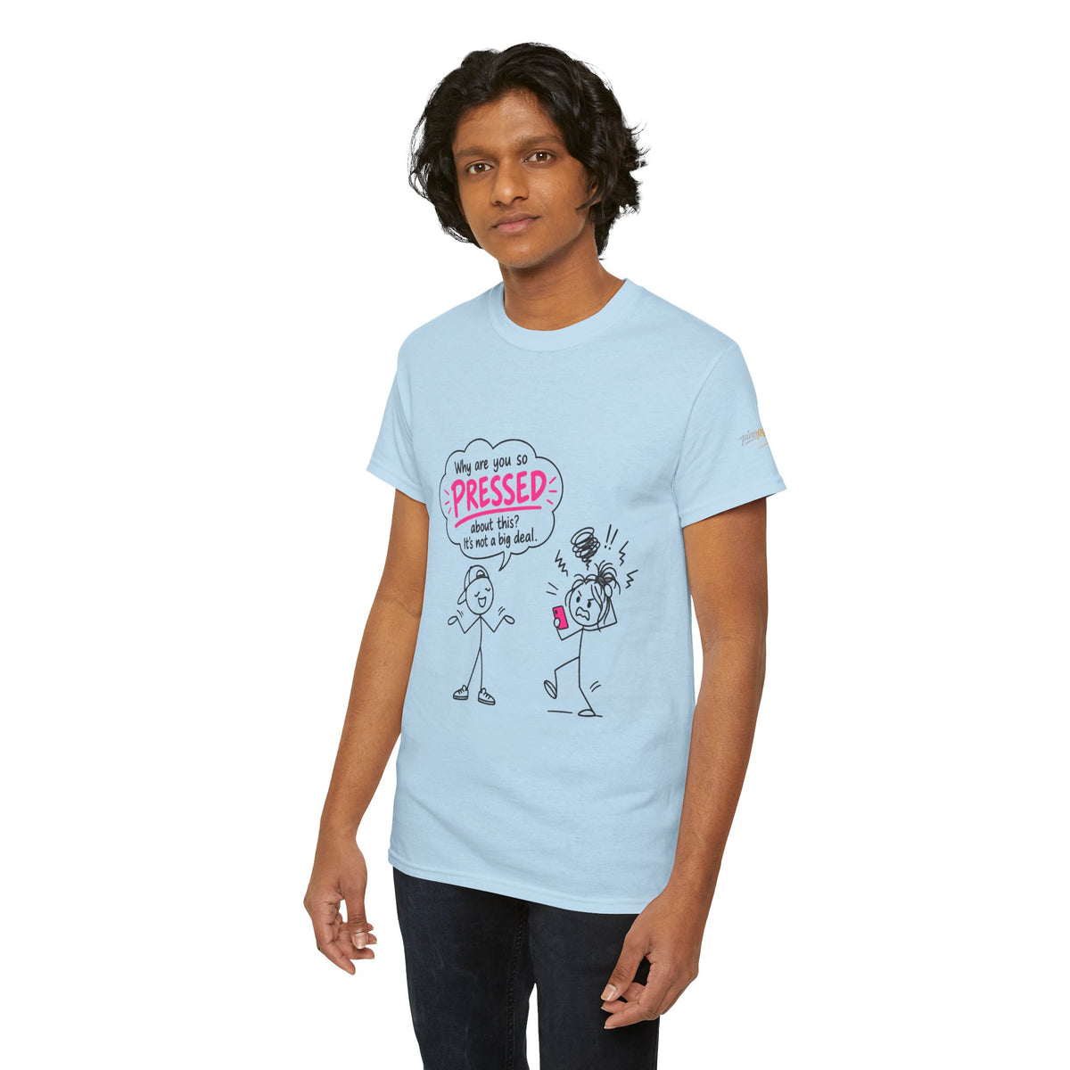 "Why Are You So Pressed?" Cartoon Graphic Tee
