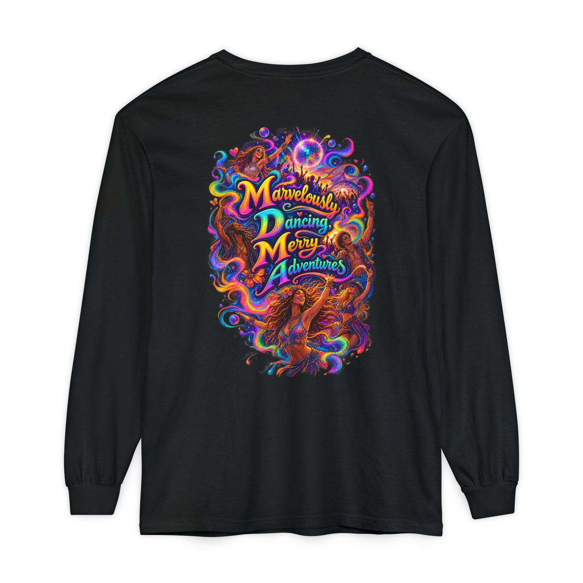 "Marvelously Dancing Merry Adventures" Psychedelic Long Sleeve Tee