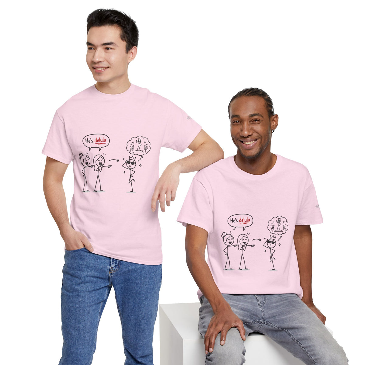 "He's Delulu" Funny Stick Figure Tee