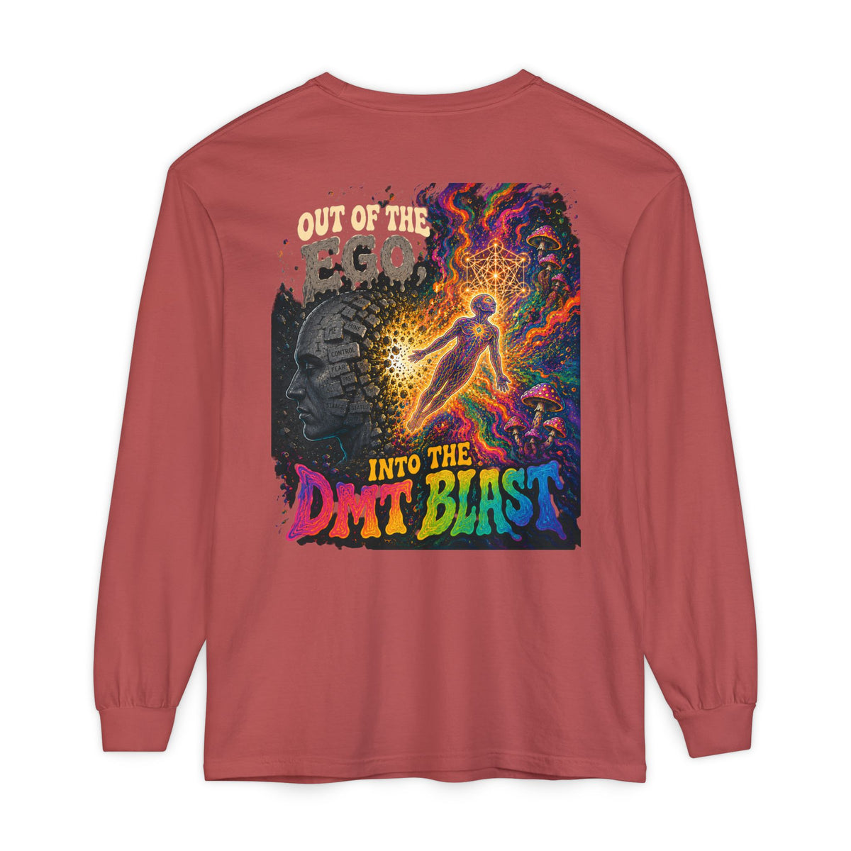 "Out of the Ego" Long Sleeve T-Shirt — Psychedelic DMT Blast Graphic