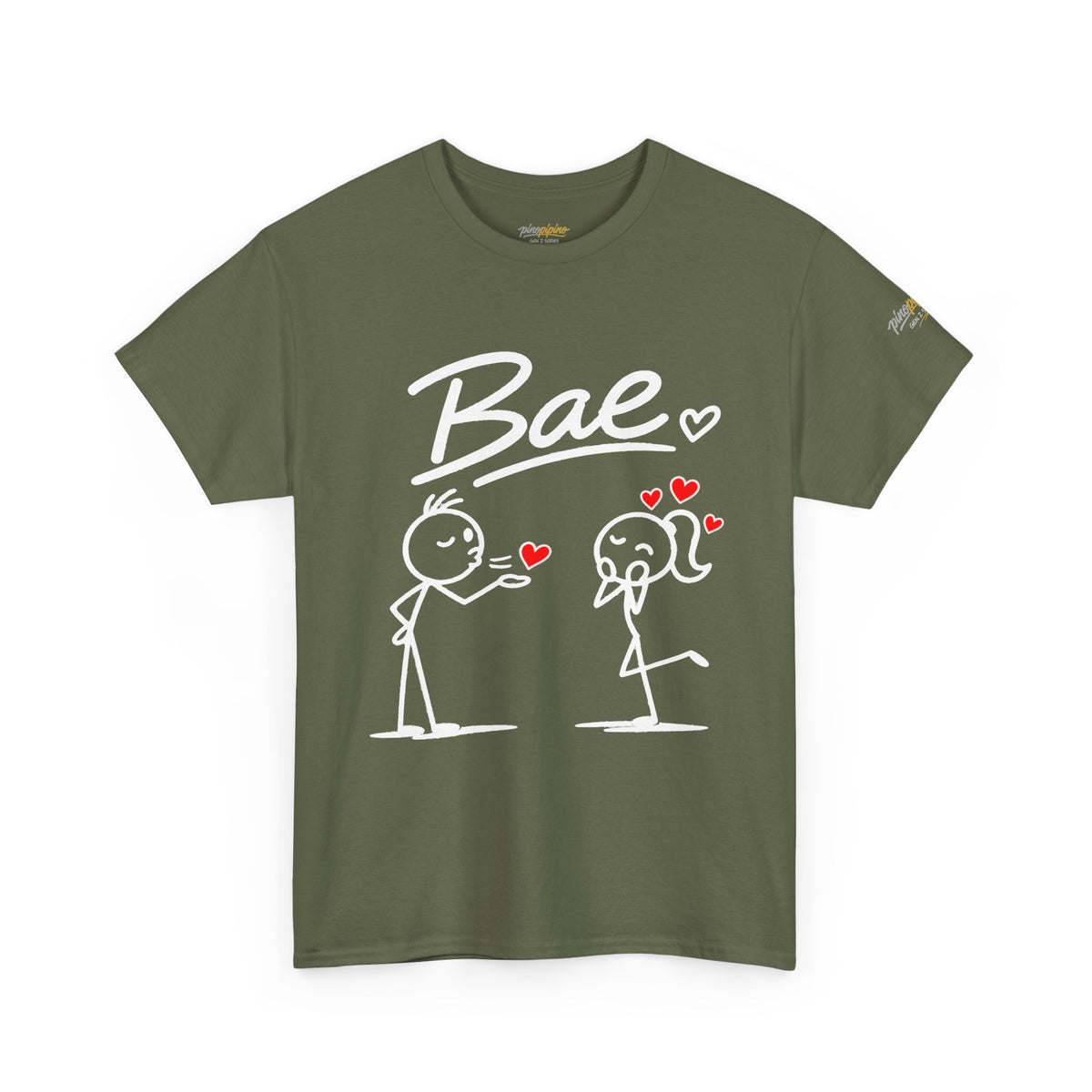 "Bae" Stick Figure Couple T‑Shirt — Cute Romantic Tee