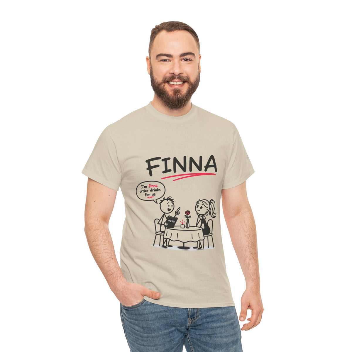 "FINNA" Gen z Slant Cartoon Tee