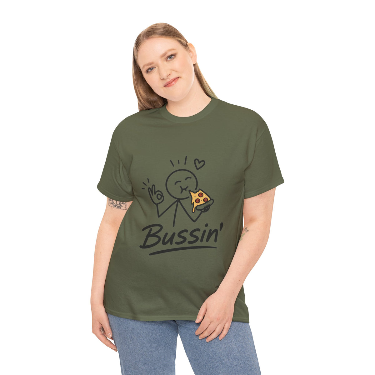 Pizza"'Bussin'" Tee — Funny Pizza Lover T‑Shirt