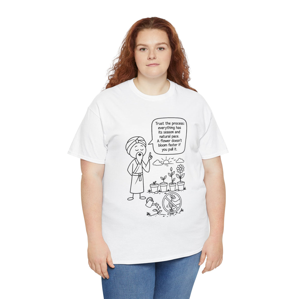 T-Shirt — "Trust the Process" Wise Cartoon Tee