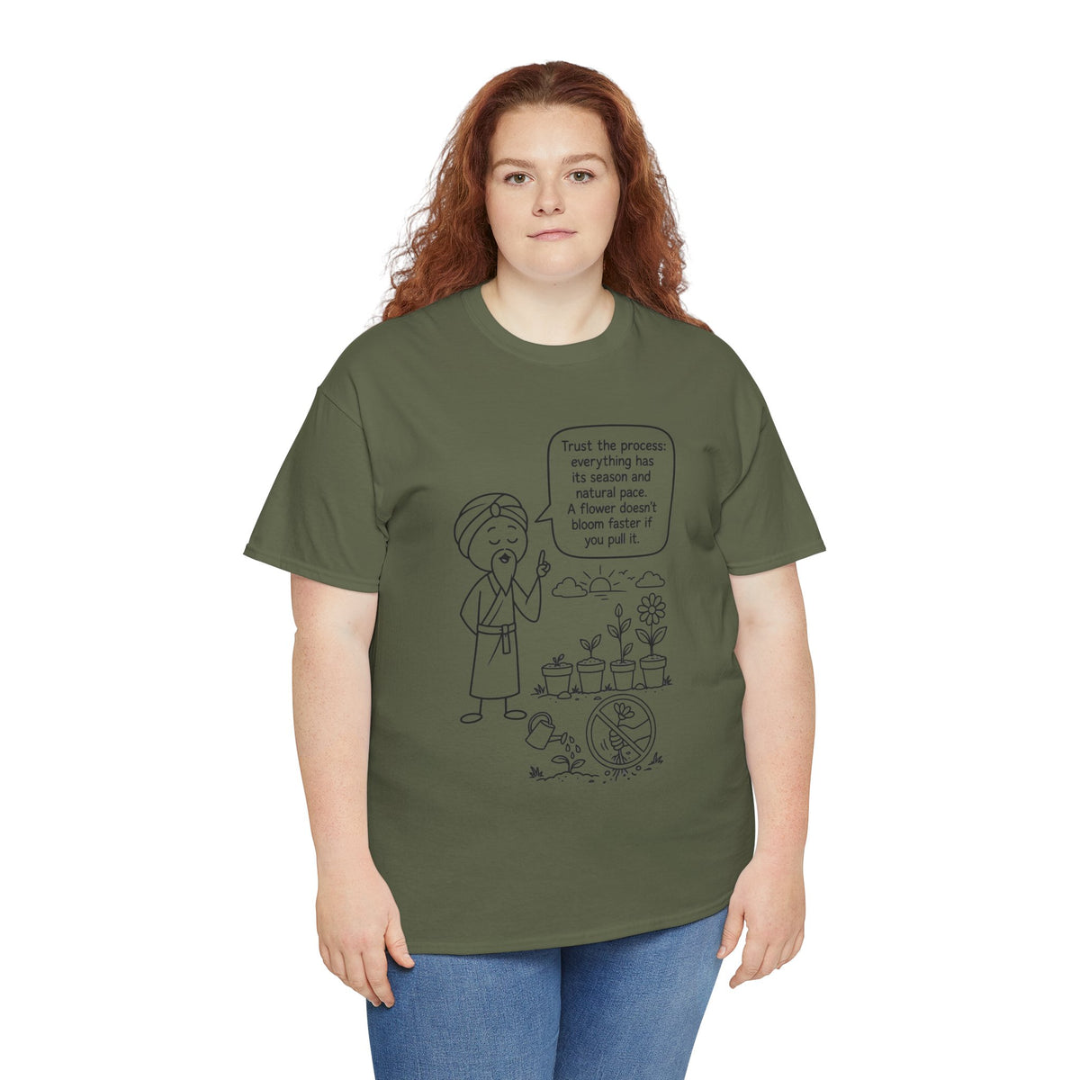 T-Shirt — "Trust the Process" Wise Cartoon Tee