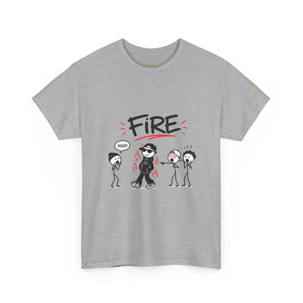 "Fire" Gen Z Slang Stick Figure Tee