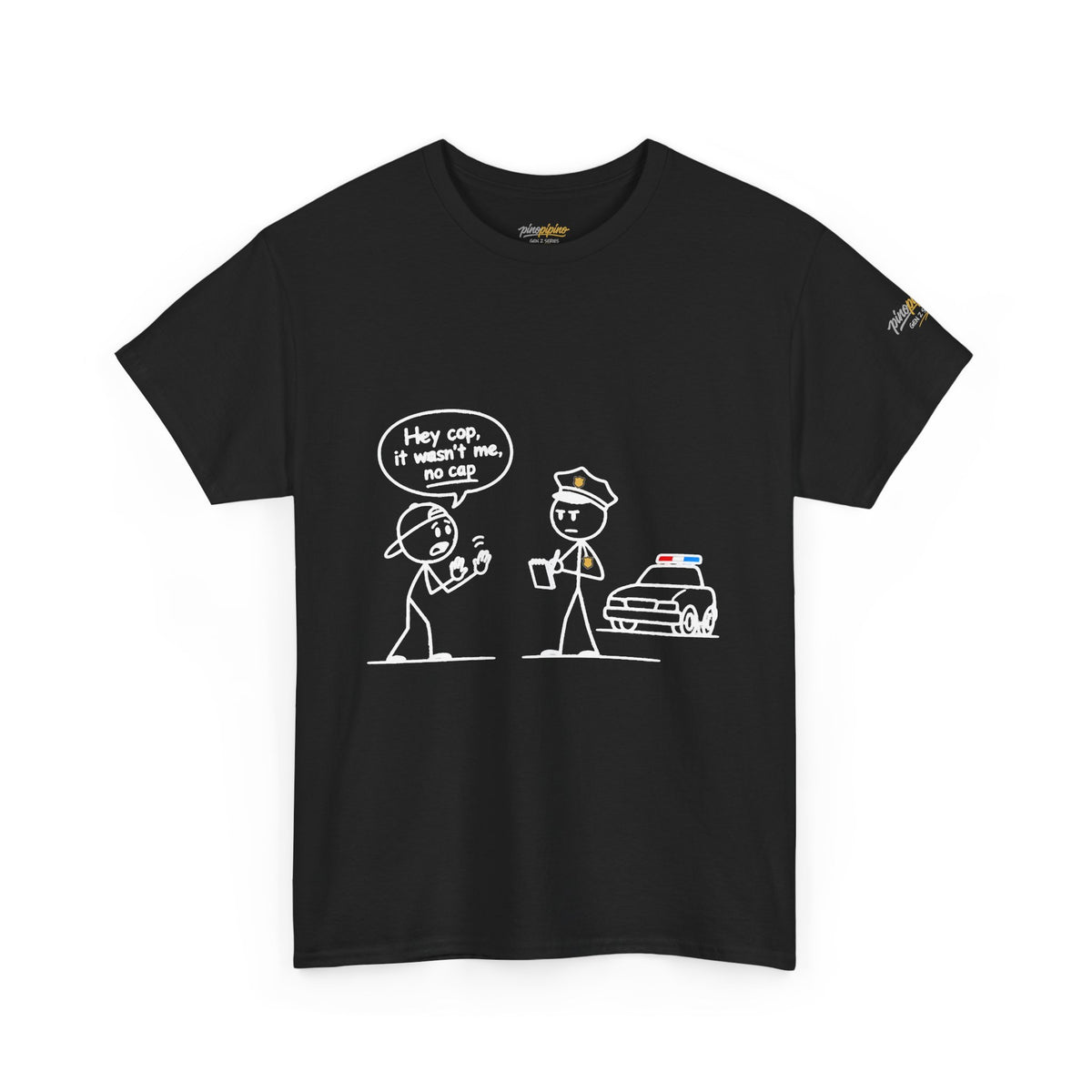 Cartoon Minimalist "No Cap" Gen Z Slang Tee