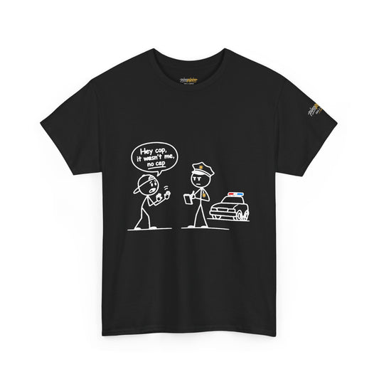 Cartoon Minimalist "No Cap" Gen Z Slang Tee