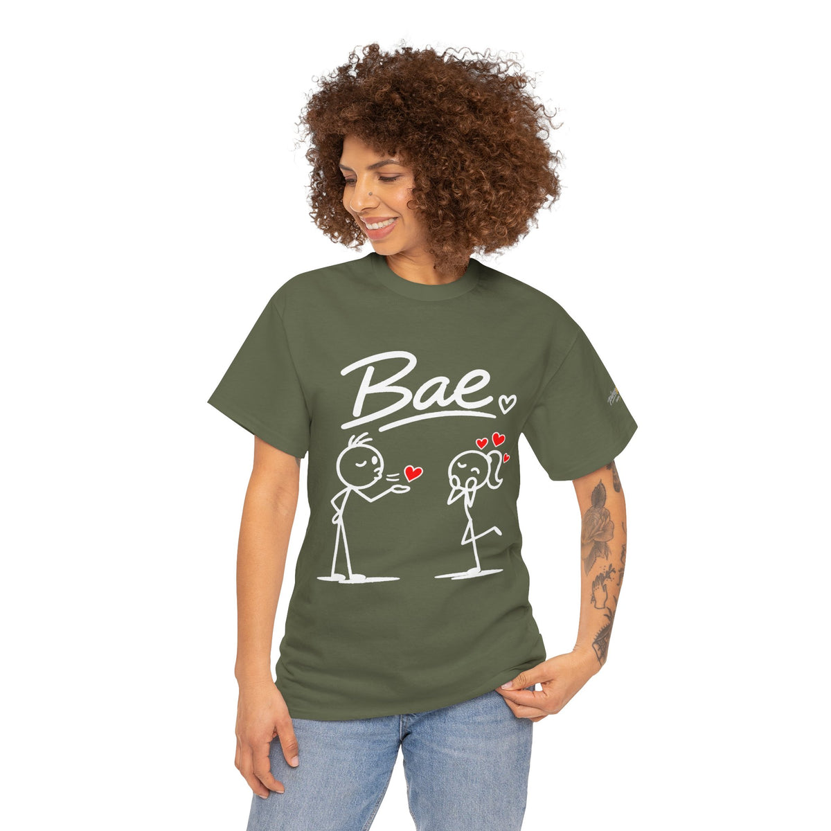 "Bae" Stick Figure Couple T‑Shirt — Cute Romantic Tee