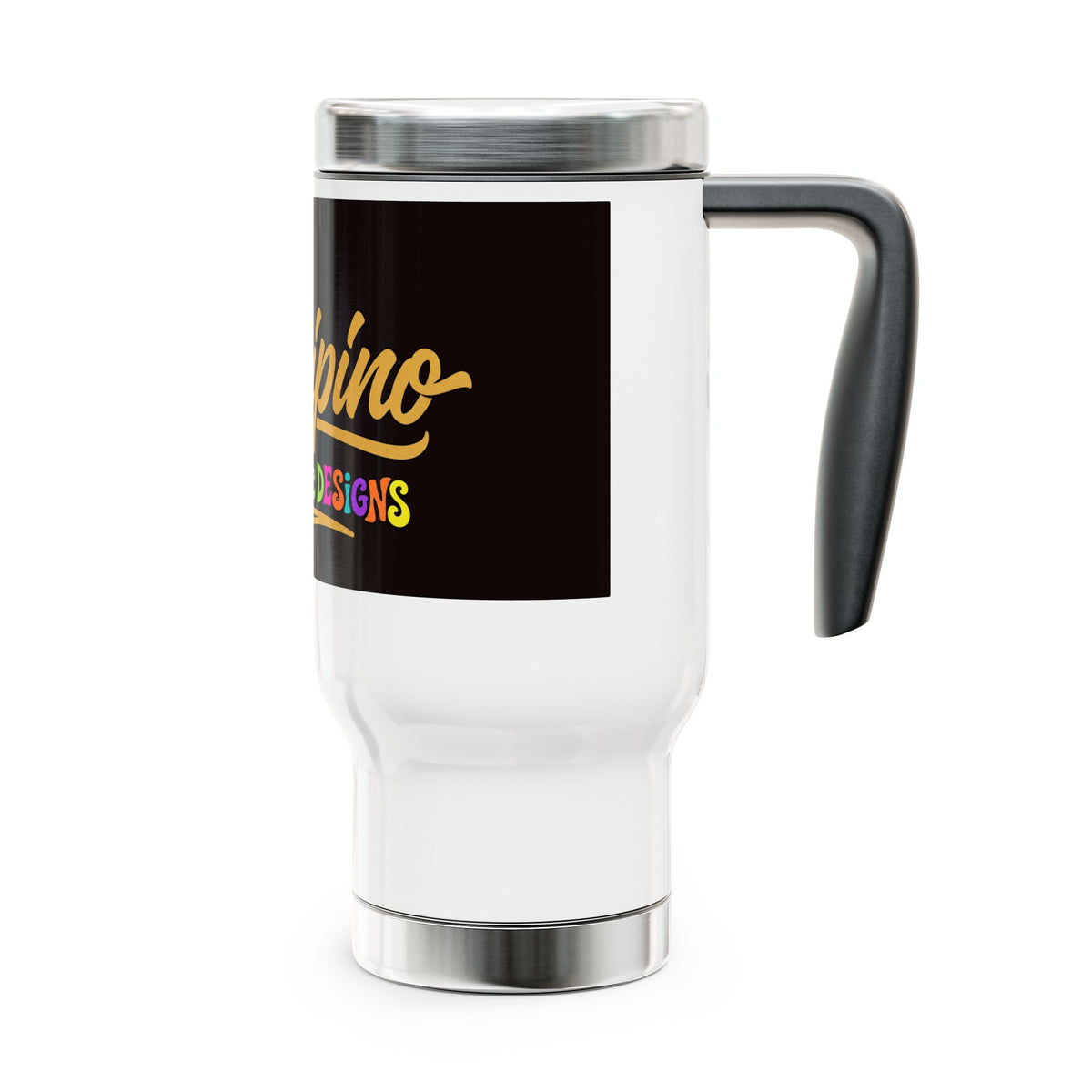 "pinppipino -Psychedelic Series" Stainless Steel Travel Mug with Handle, 14oz