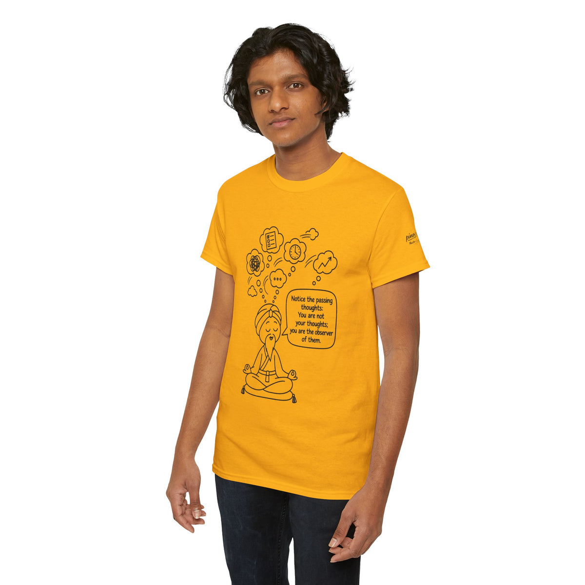 Meditation Guru Tee - "Notice the passing thoughts" Mindfulness T-Shirt