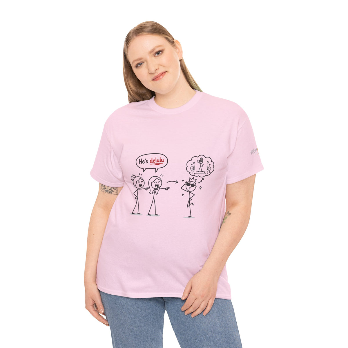 "He's Delulu" Funny Stick Figure Tee