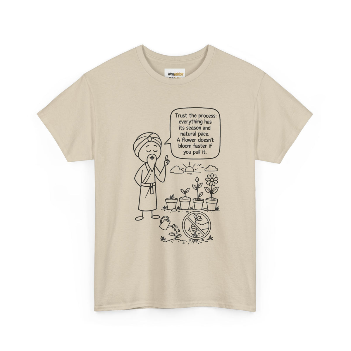 T-Shirt — "Trust the Process" Wise Cartoon Tee