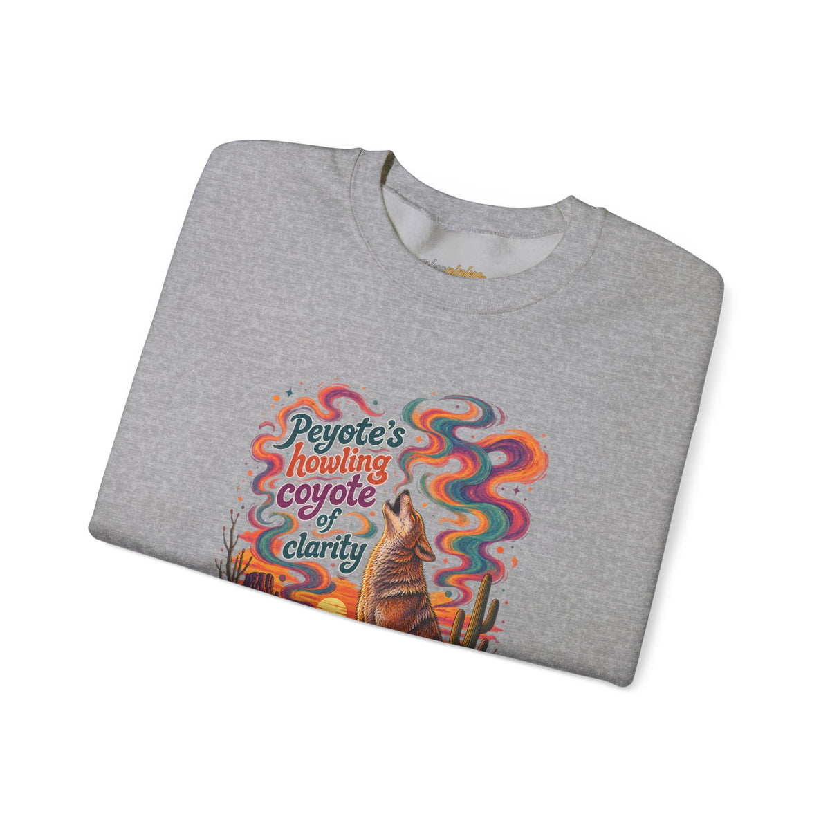 “Peyote’s Howling Coyote Clarity” Graphic Crewneck Sweatshirt