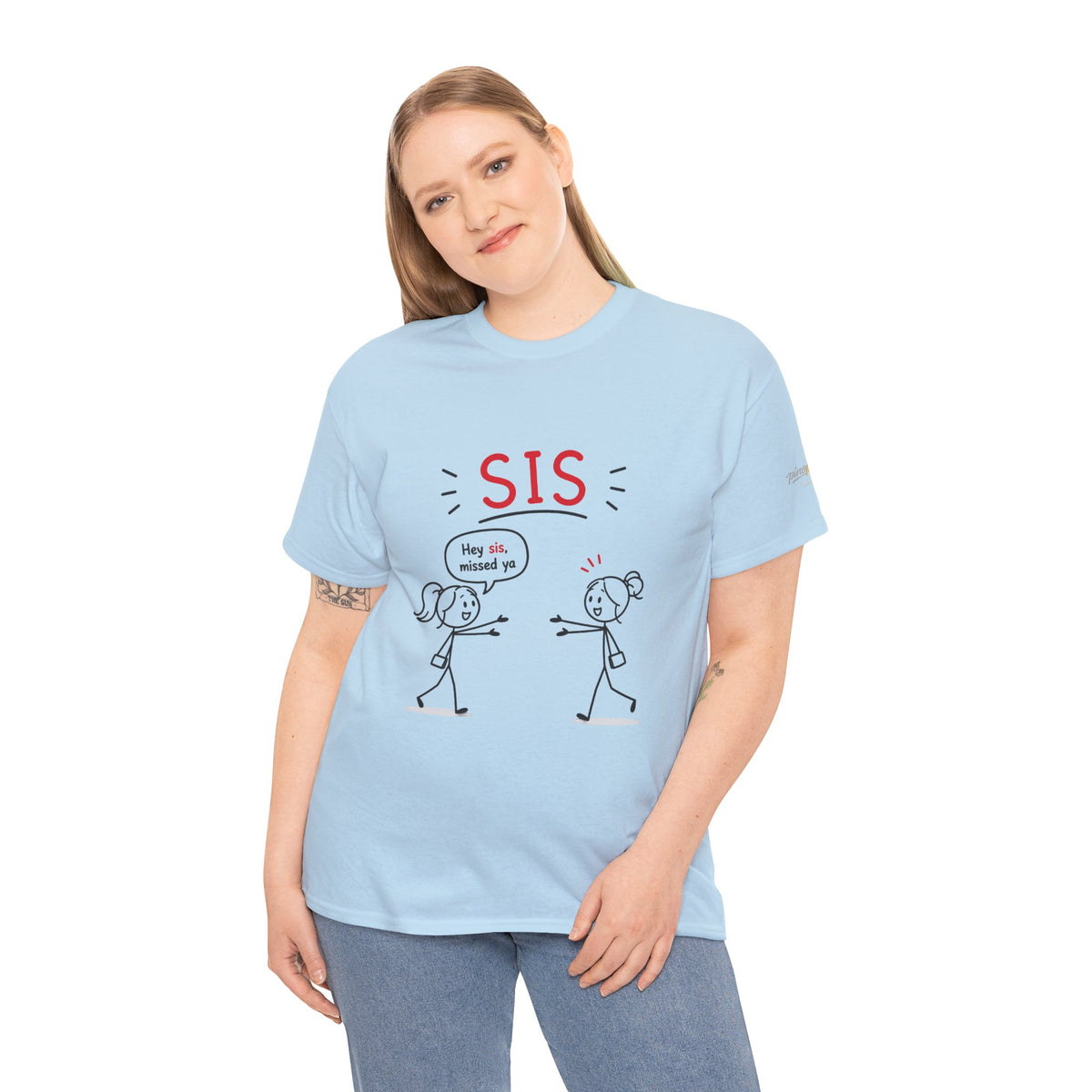 "Hey Sis, Missed Ya" Sister Cartoon Tee —  Funny Matching Shirt