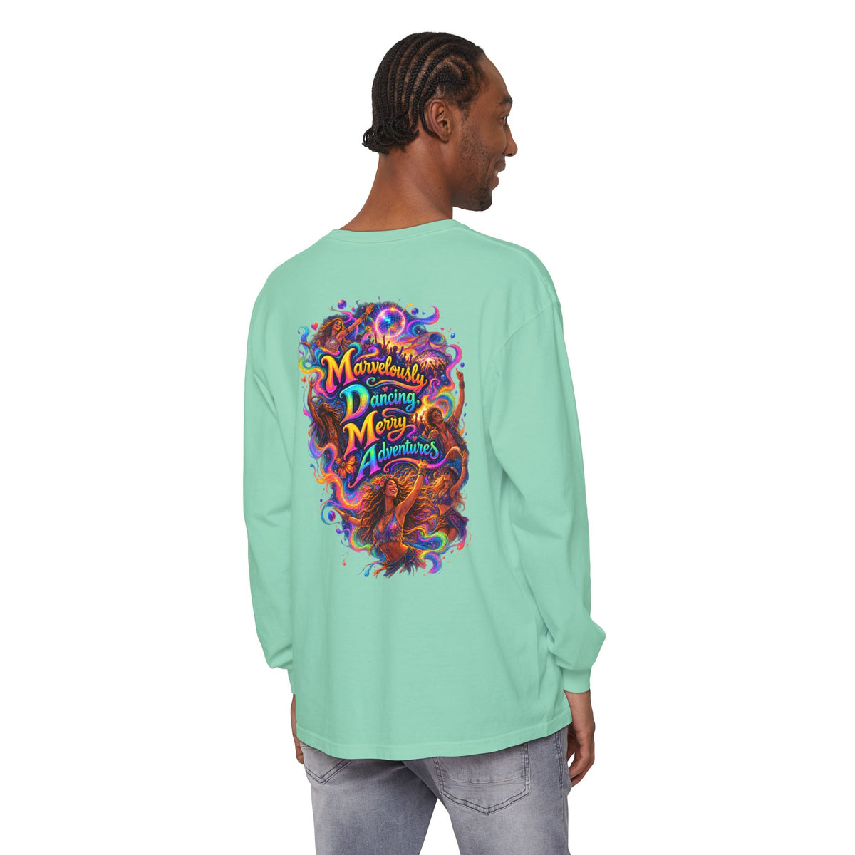 "Marvelously Dancing Merry Adventures" Psychedelic Long Sleeve Tee