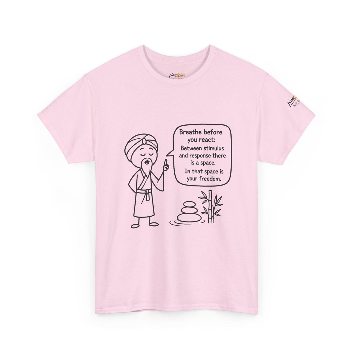 Mindful Guru T‑Shirt — "Breathe before you react" Meditation Tee