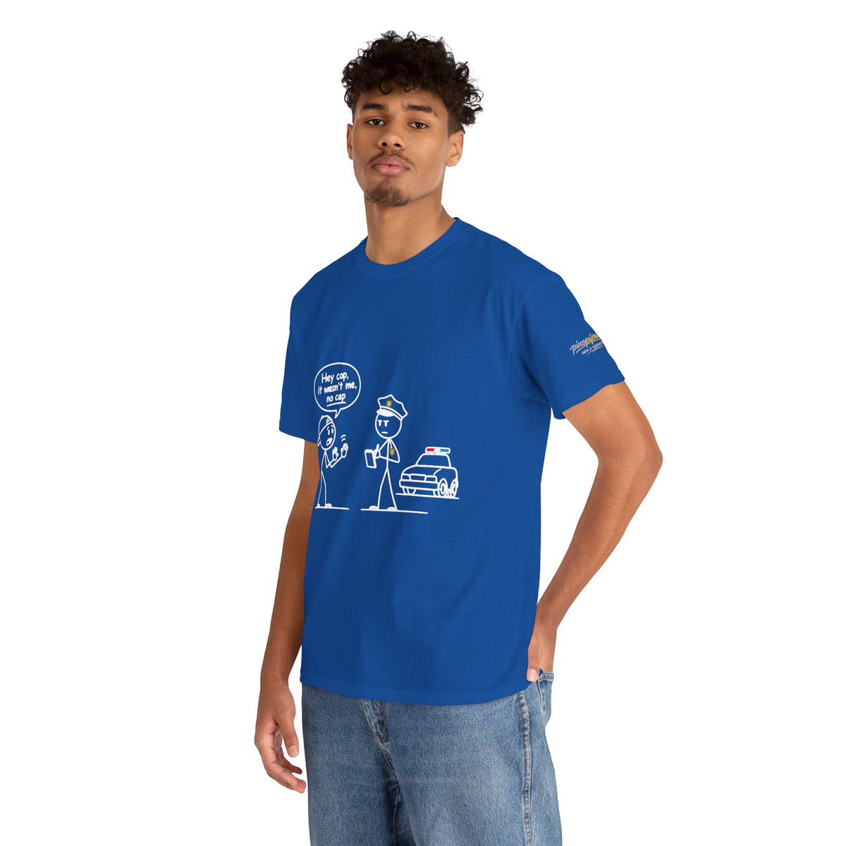 Cartoon Minimalist "No Cap" Gen Z Slang Tee