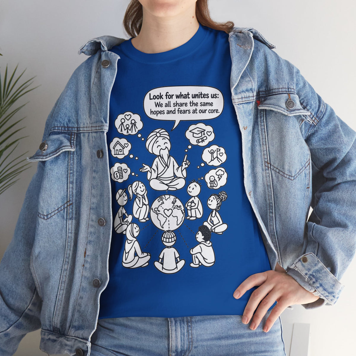 "Look for what unites us" Community Peace Crewneck Tee