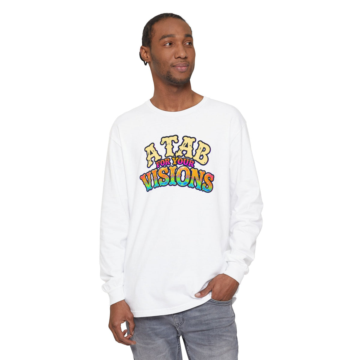 "A Tab for Your Visions" Long Sleeve Psychedelic T‑Shirt