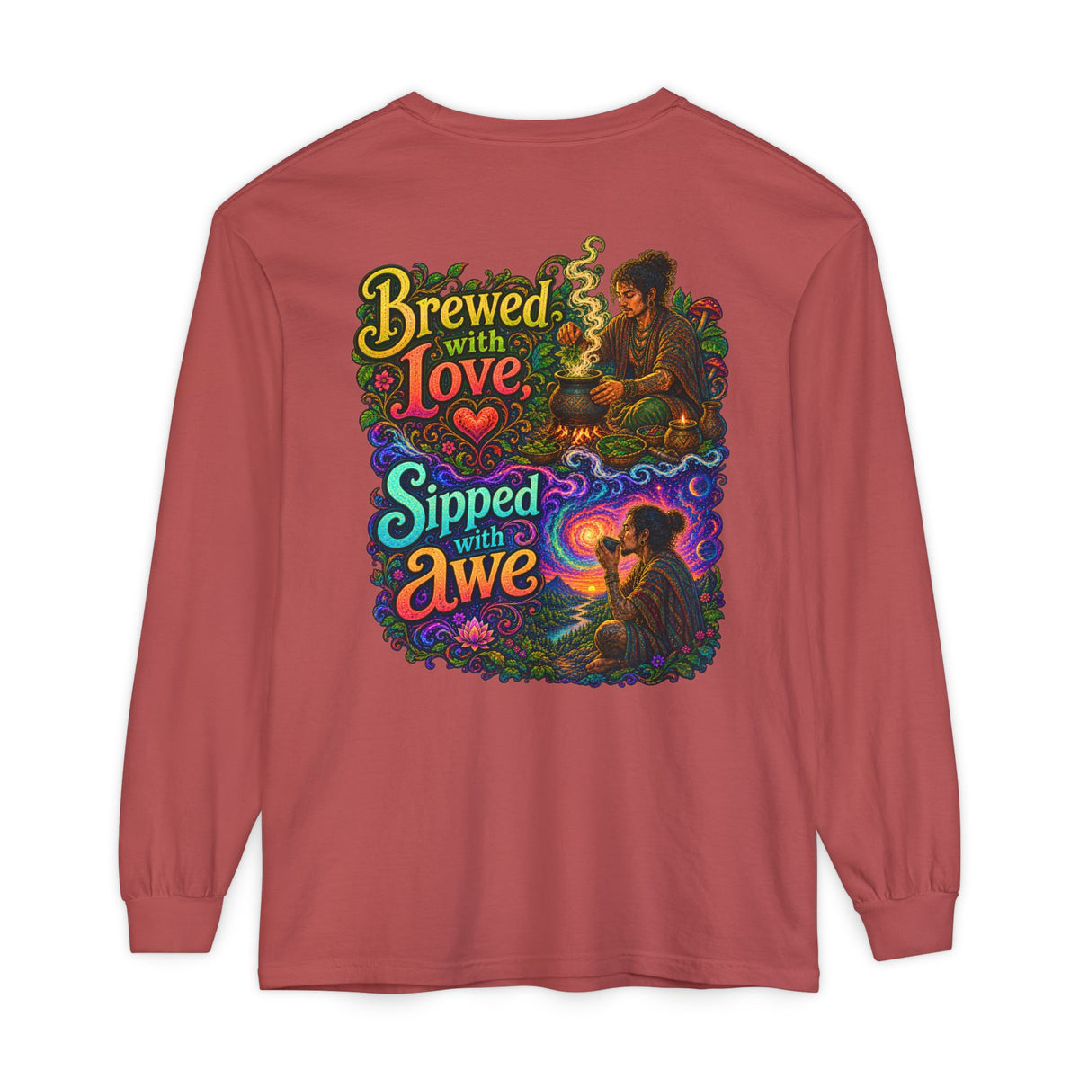 "Brewed with Love, Sipped with Awe" Long Sleeve Tee