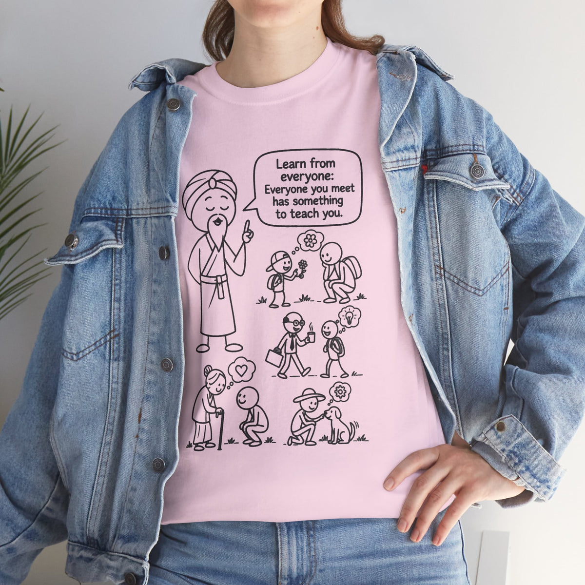 Spiritual Teacher Comic Tee — "Learn from Everyone" Graphic T‑Shirt