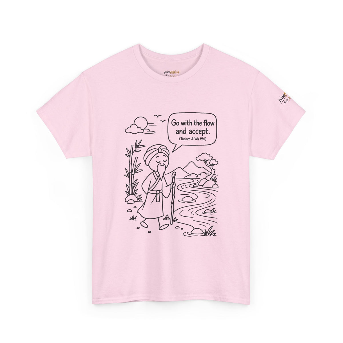 "Go With the Flow" Meditation Tee — Calm Journey Graphic T-Shirt