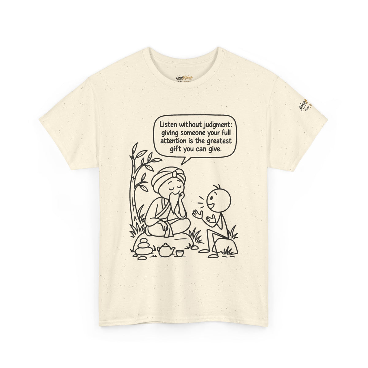 Mindful Listening Tee — "Listen without judgment" Meditation Quote T-Shirt