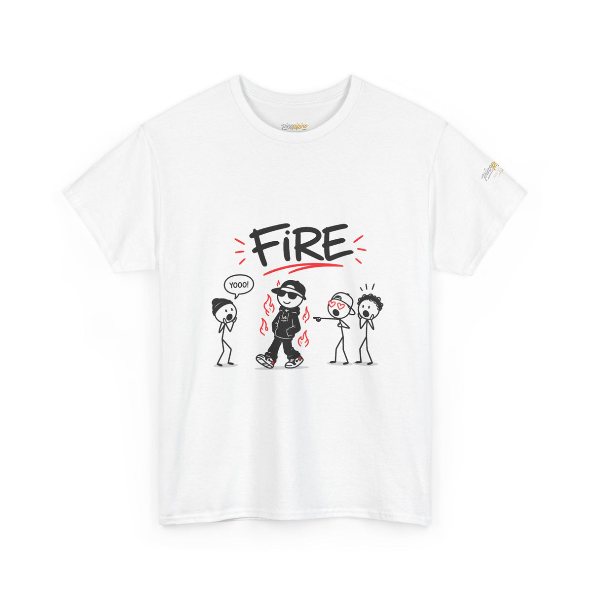 "Fire" Gen Z Slang Stick Figure Tee