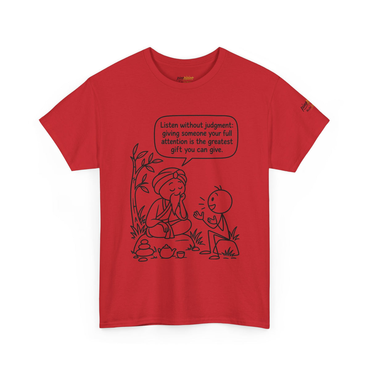 Mindful Listening Tee — "Listen without judgment" Meditation Quote T-Shirt