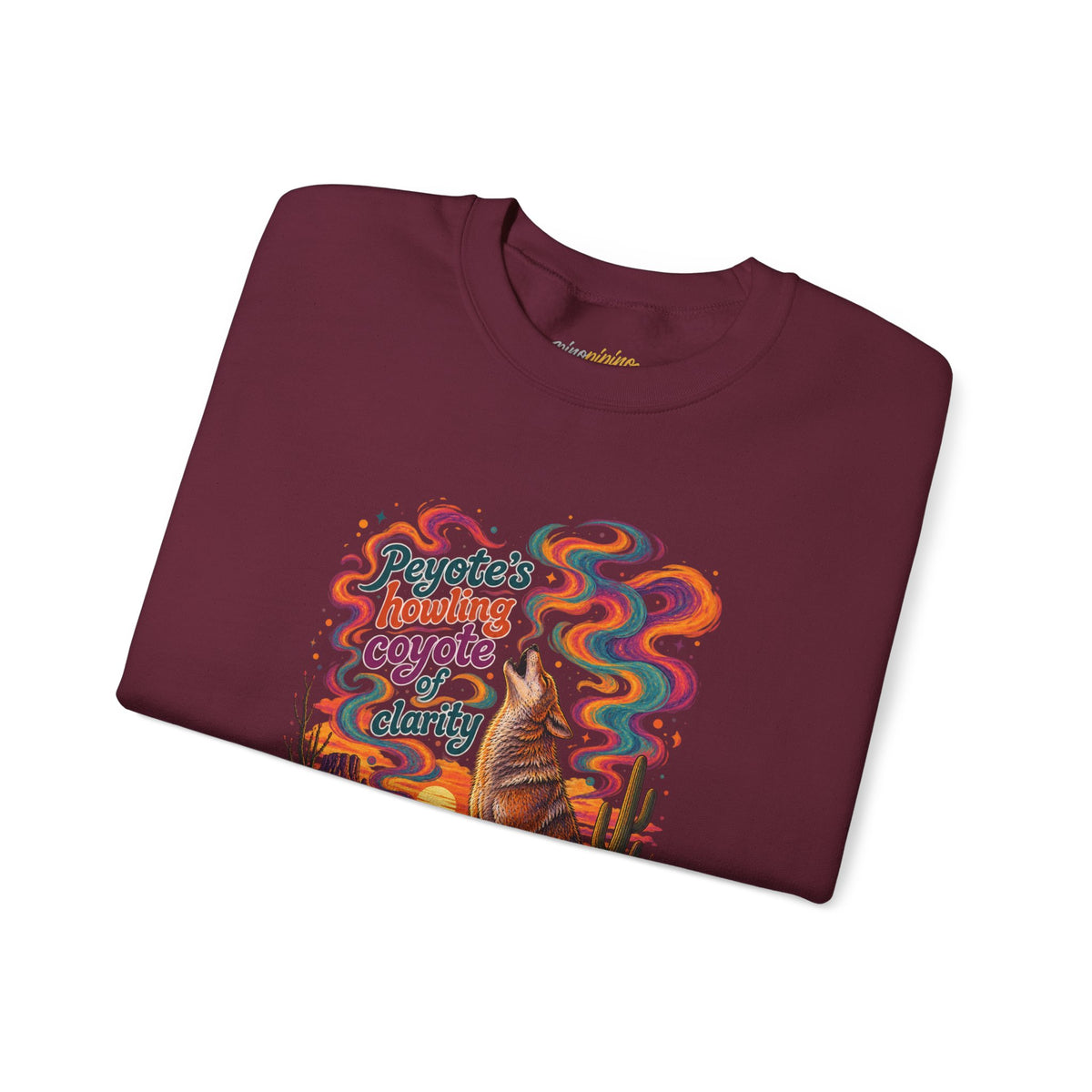 “Peyote’s Howling Coyote Clarity” Graphic Crewneck Sweatshirt