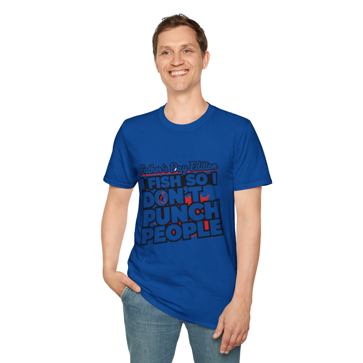 "I Fish So I Don’t Punch People" Father’s Day Fishing T-Shirt – Funny Dad Tee