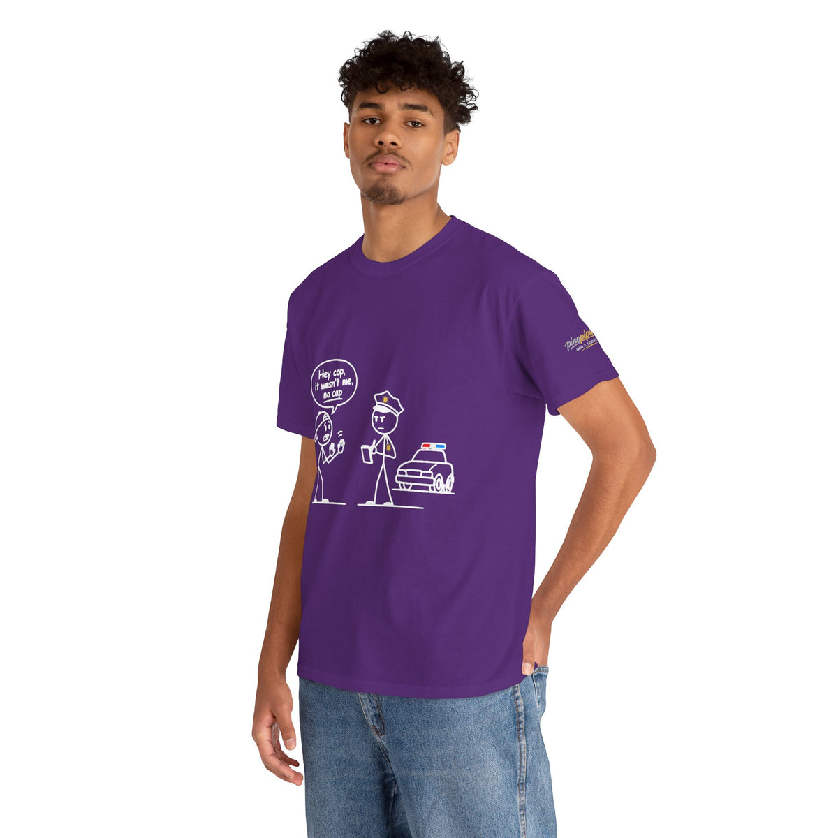 Cartoon Minimalist "No Cap" Gen Z Slang Tee