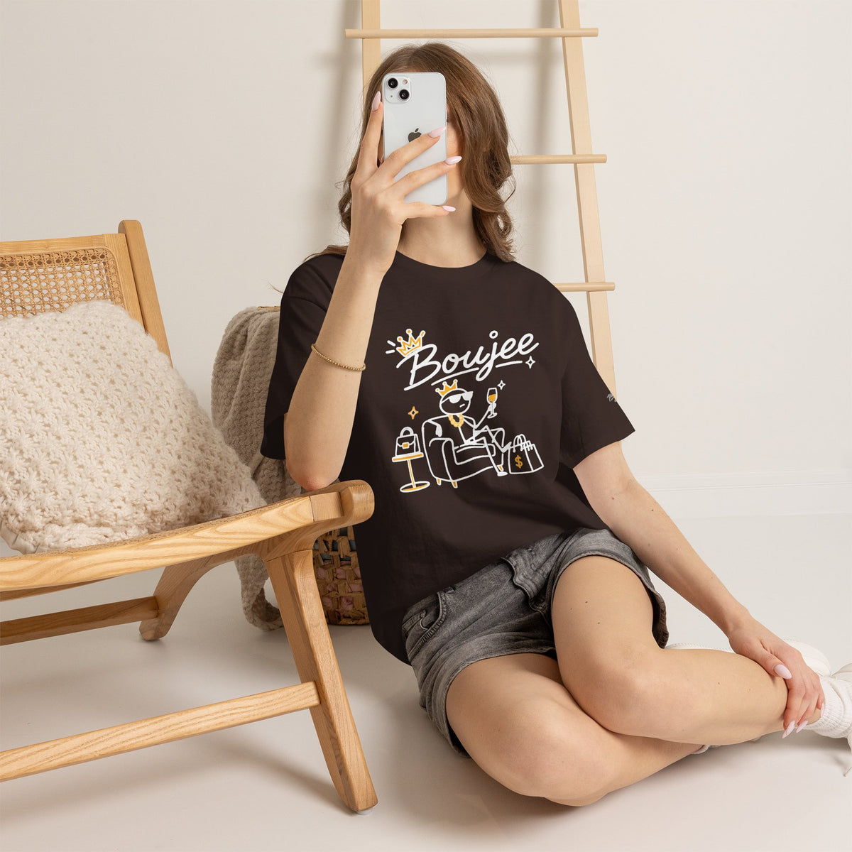 "Boujee" Minimal Graphic Cotton T-Shirt