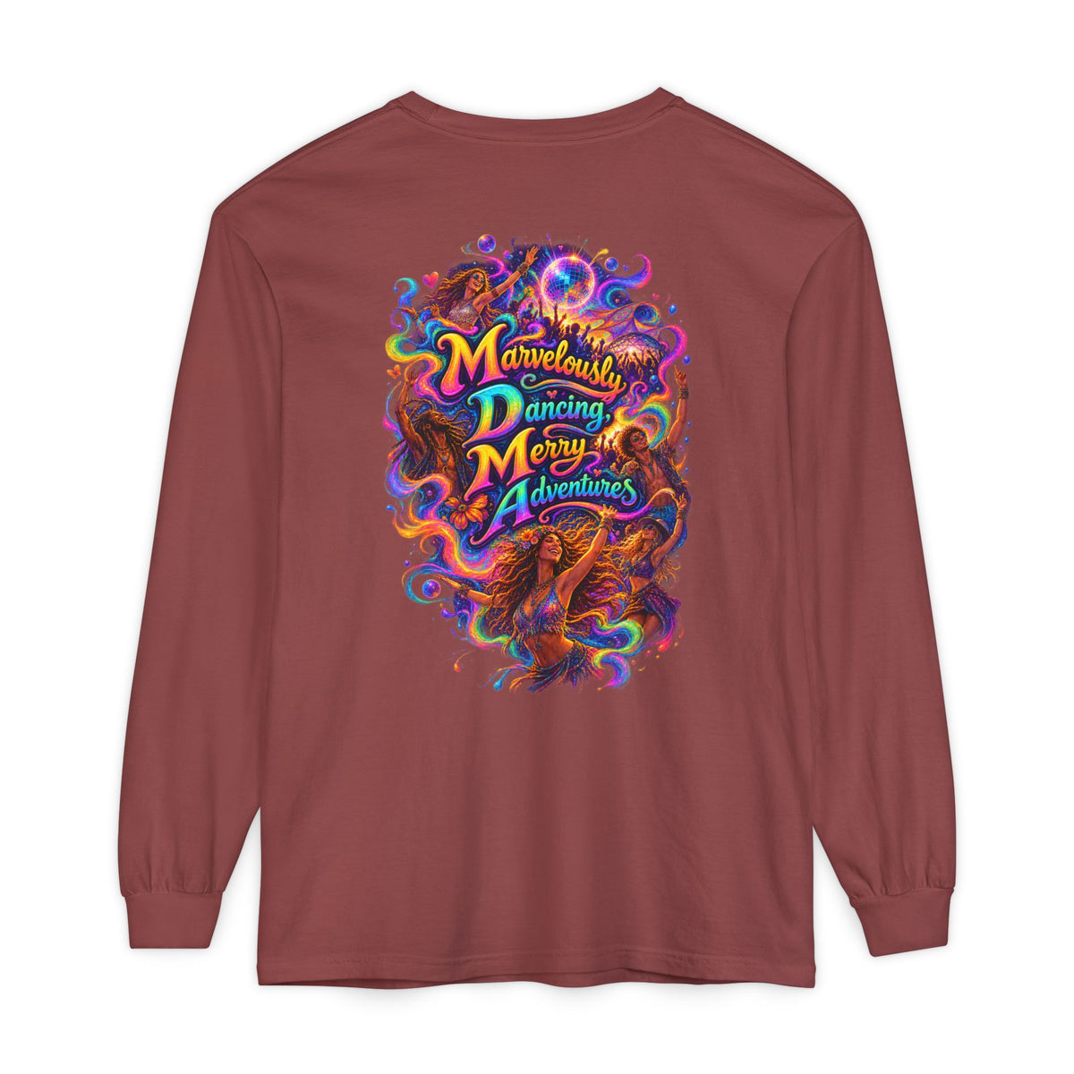 "Marvelously Dancing Merry Adventures" Psychedelic Long Sleeve Tee