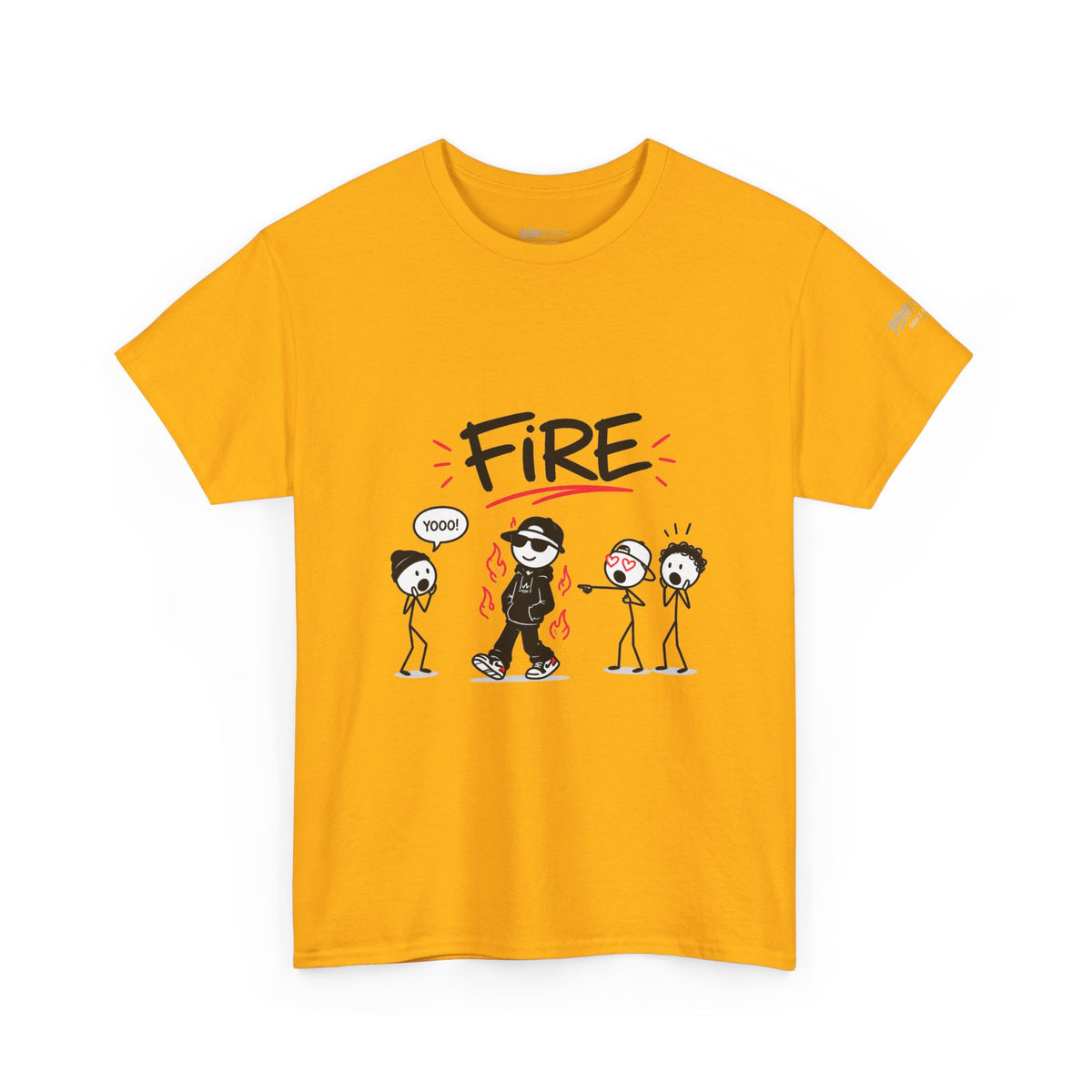 "Fire" Gen Z Slang Stick Figure Tee