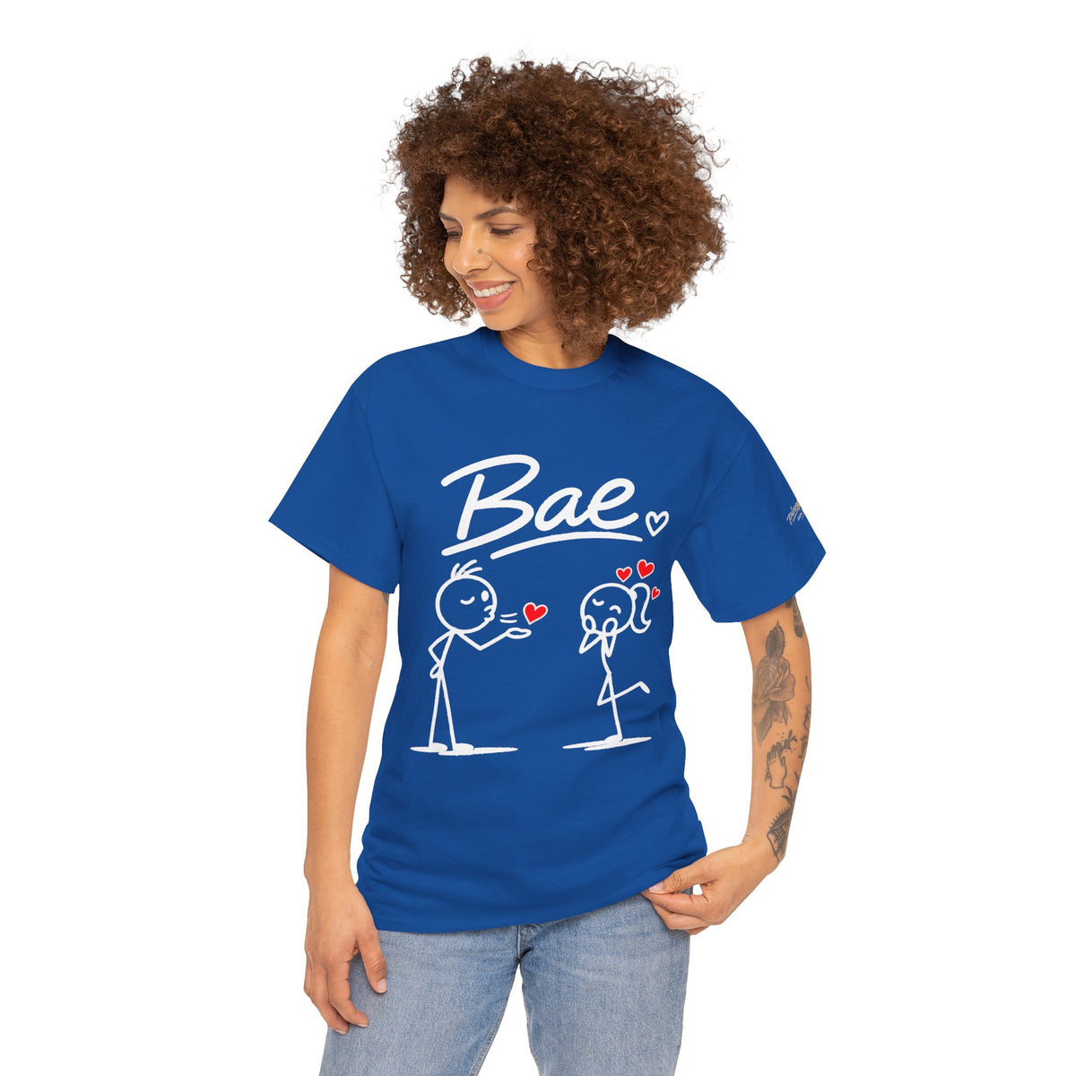 "Bae" Stick Figure Couple T‑Shirt — Cute Romantic Tee