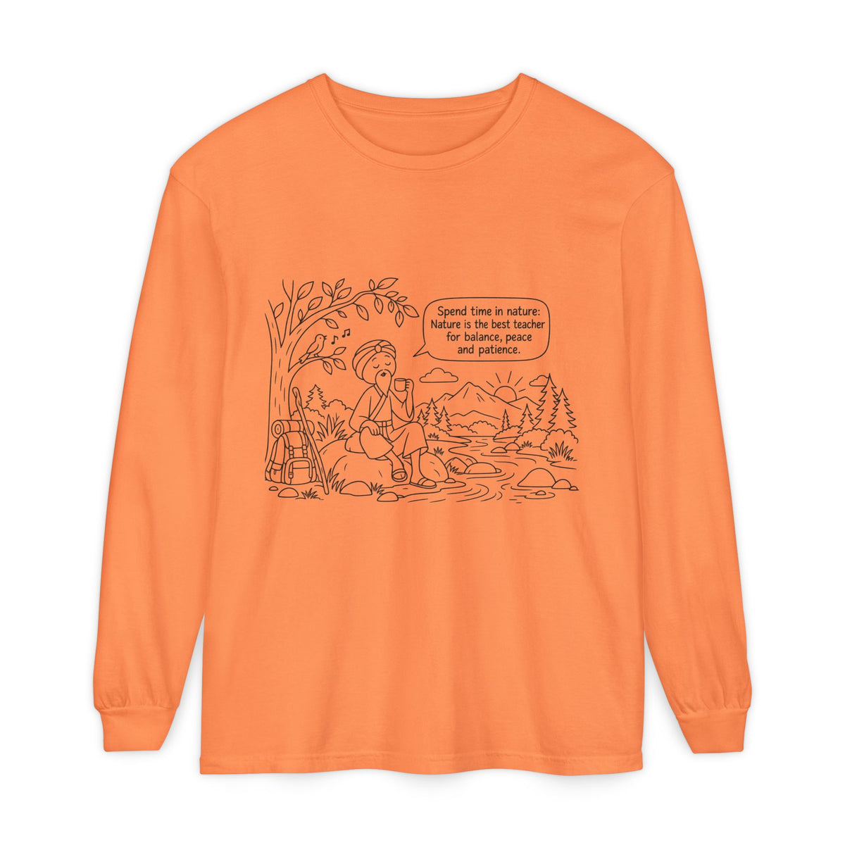 Long Sleeve T‑Shirt — "Spend time in nature" Hiking Graphic Tee