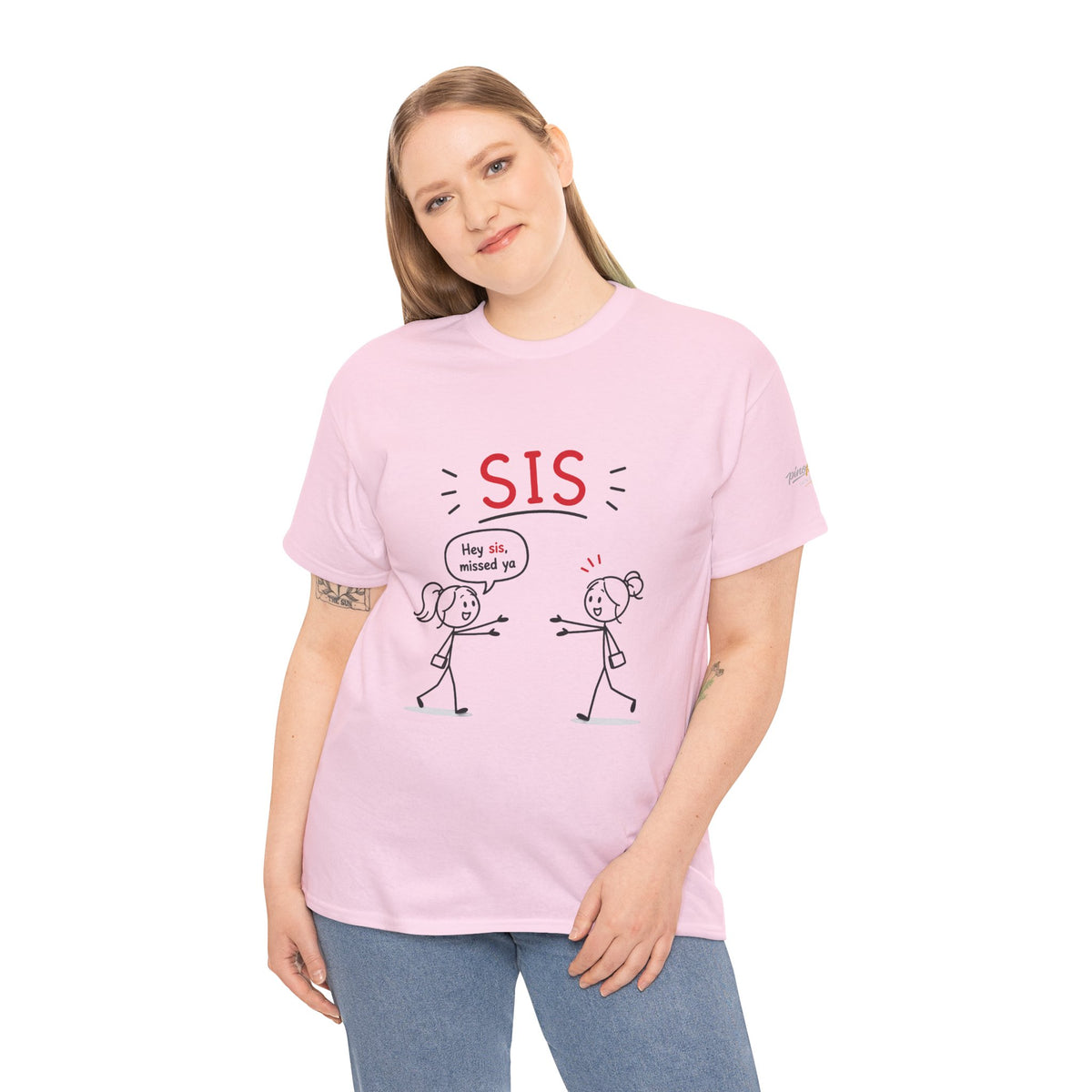 "Hey Sis, Missed Ya" Sister Cartoon Tee —  Funny Matching Shirt