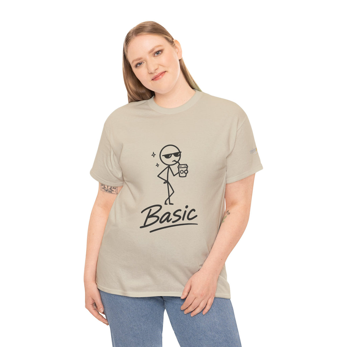 "Basic" Stick Figure Coffee Tee