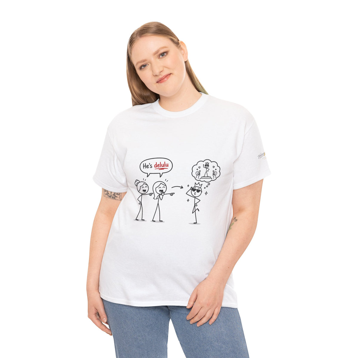 "He's Delulu" Funny Stick Figure Tee