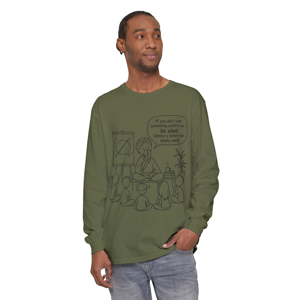 "If You Don't Have Something Useful To Say, Be Silent" - Master Lee's Classroom Wisdom Long Sleeve Tee