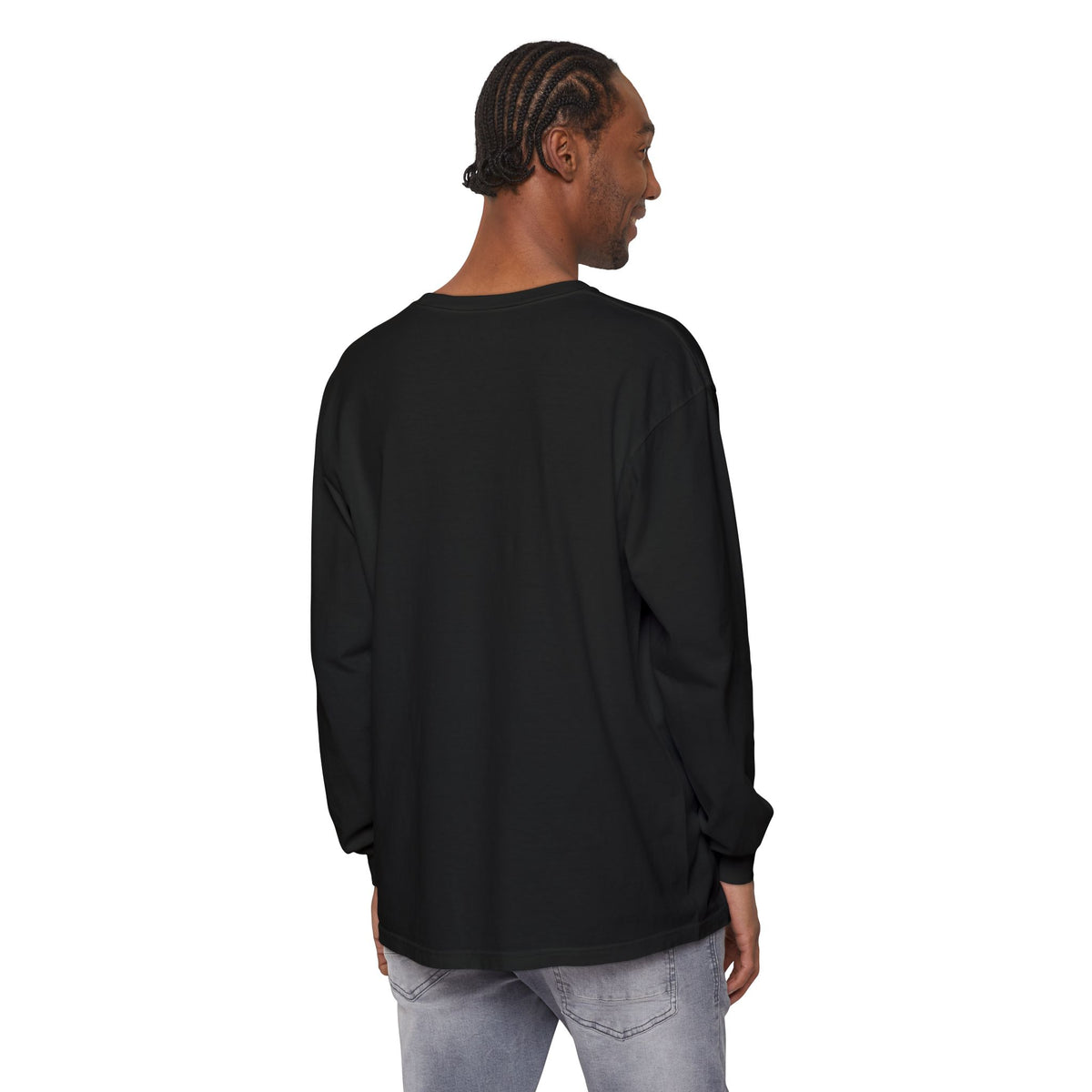 "Shrooming Where the Grass Is Greener" - Front Design Psychedelic Mushroom Long Sleeve T‑Shirt