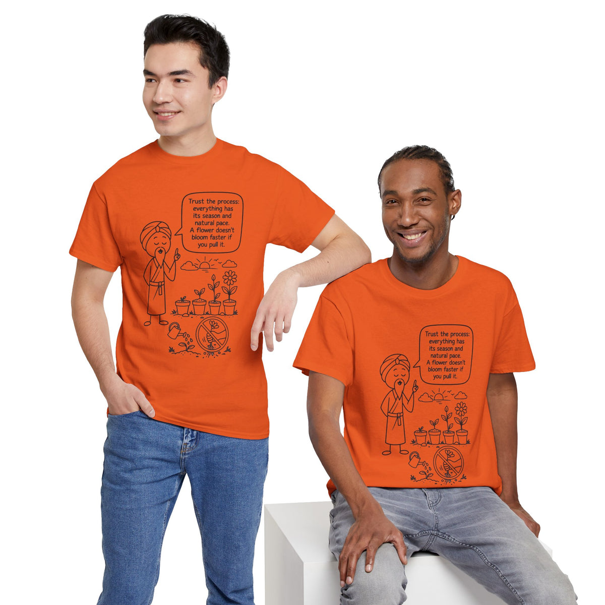 T-Shirt — "Trust the Process" Wise Cartoon Tee