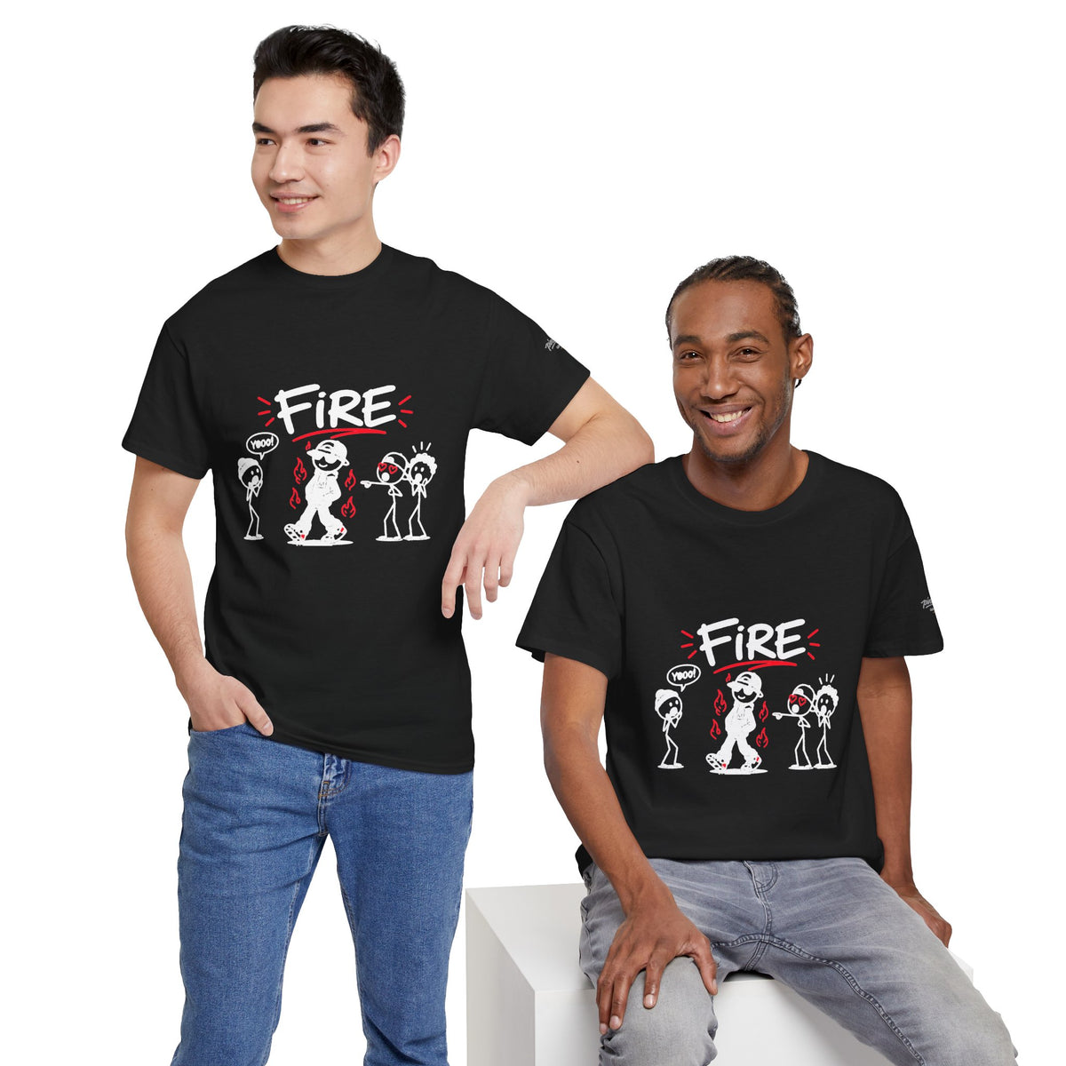 "Fire" Gen Z Cartoon Tee