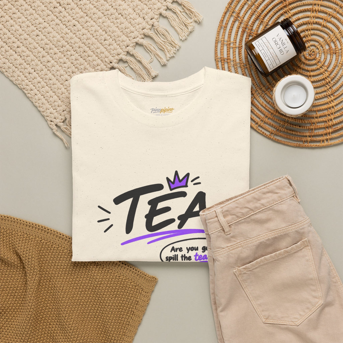 "Tea: Are you going to spill the tea or what?" Cartoon Graphic Tee