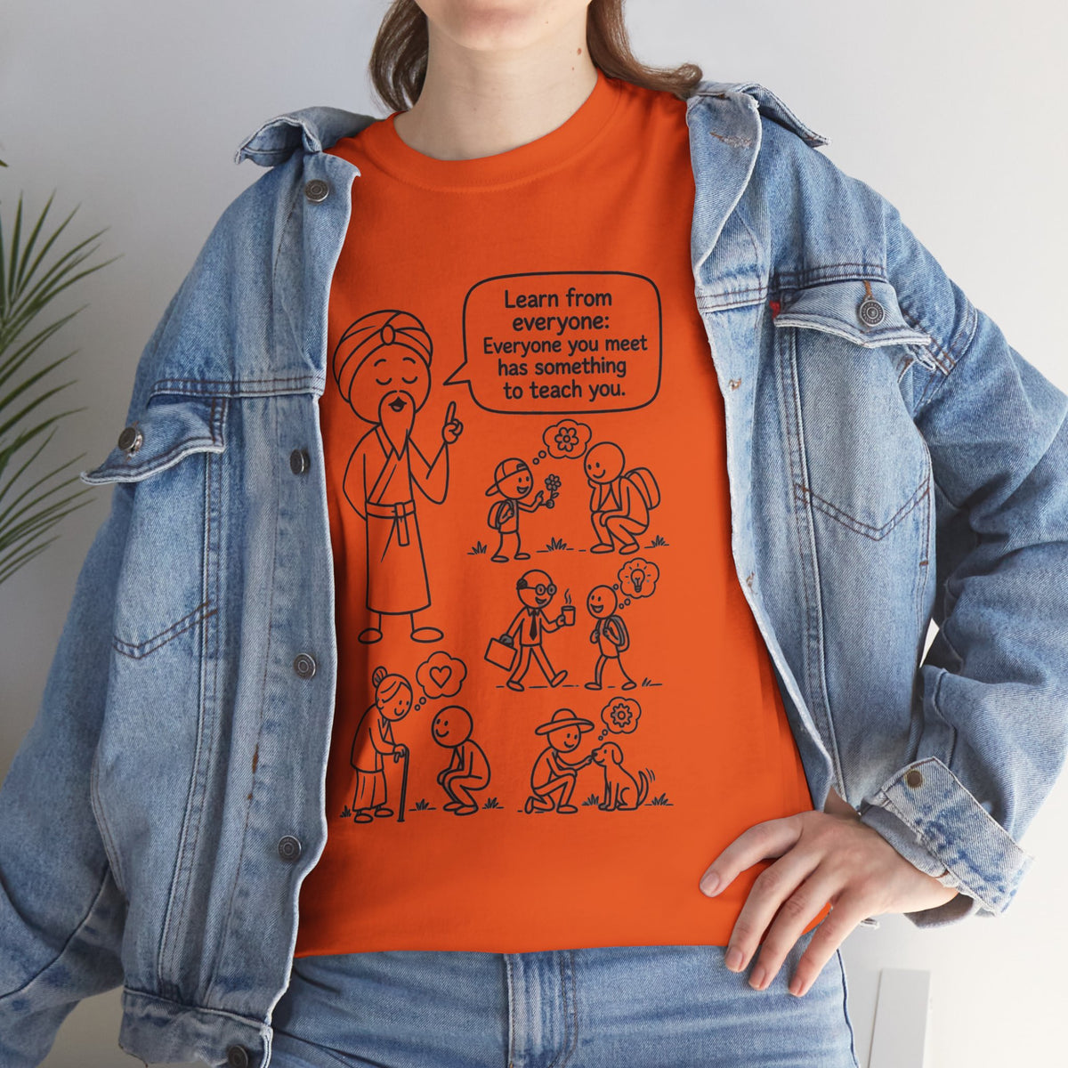 Spiritual Teacher Comic Tee — "Learn from Everyone" Graphic T‑Shirt