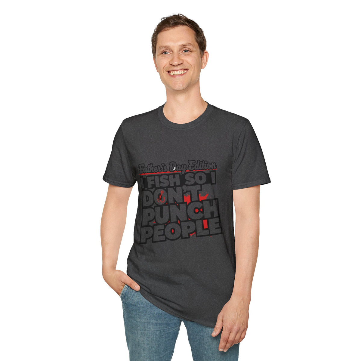 "I Fish So I Don’t Punch People" Father’s Day Fishing T-Shirt – Funny Dad Tee