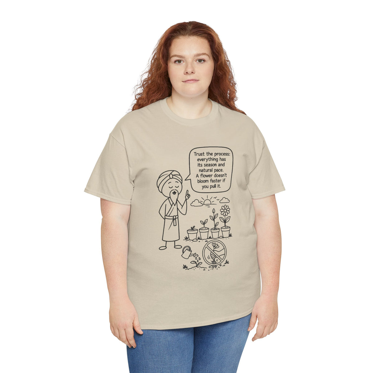 T-Shirt — "Trust the Process" Wise Cartoon Tee