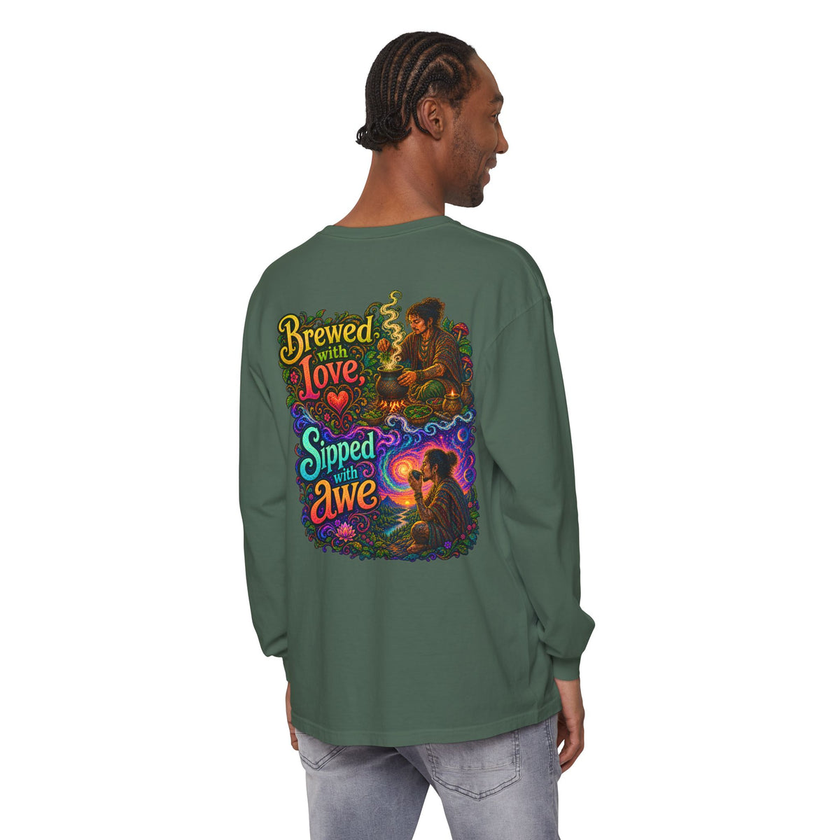 "Brewed with Love, Sipped with Awe" Long Sleeve Tee